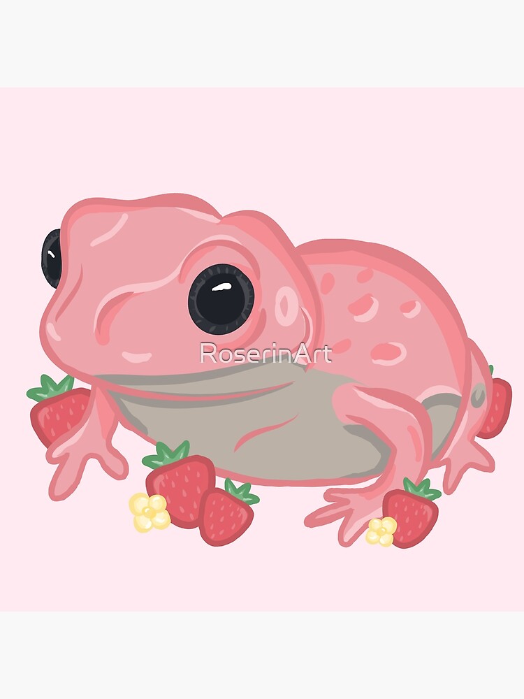 Pink Strawberry Frog Poster for Sale by RoserinArt