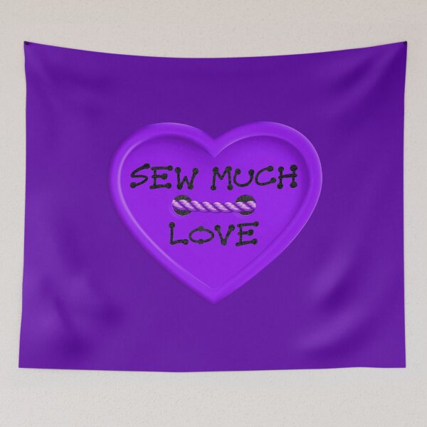Item preview, Sew Much Love...(Purple on Bright Purple) designed and sold by PawsitiveMum.