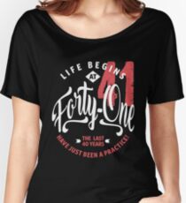 Camiseta ancha para mujer La vida comienza en 41 | 41 ° cumpleaños