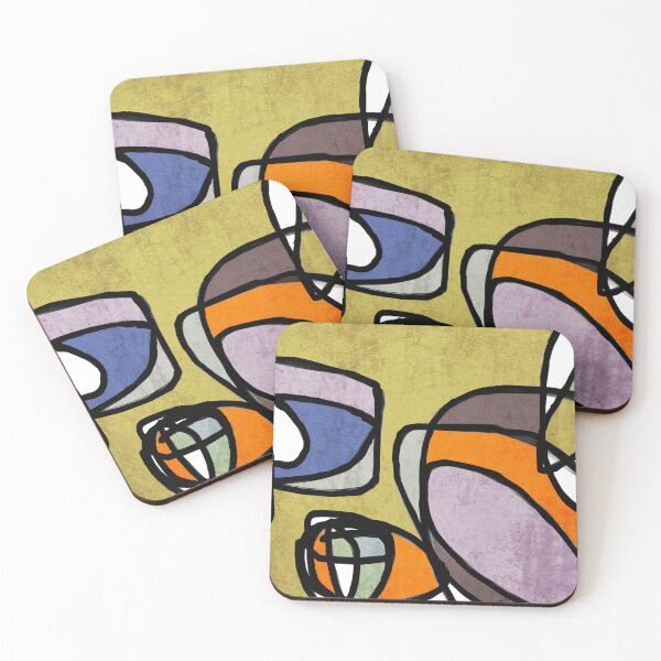 Item preview, Mid Century Abstract Green Orange Irena Orlov designed and sold by Irena Orlov.