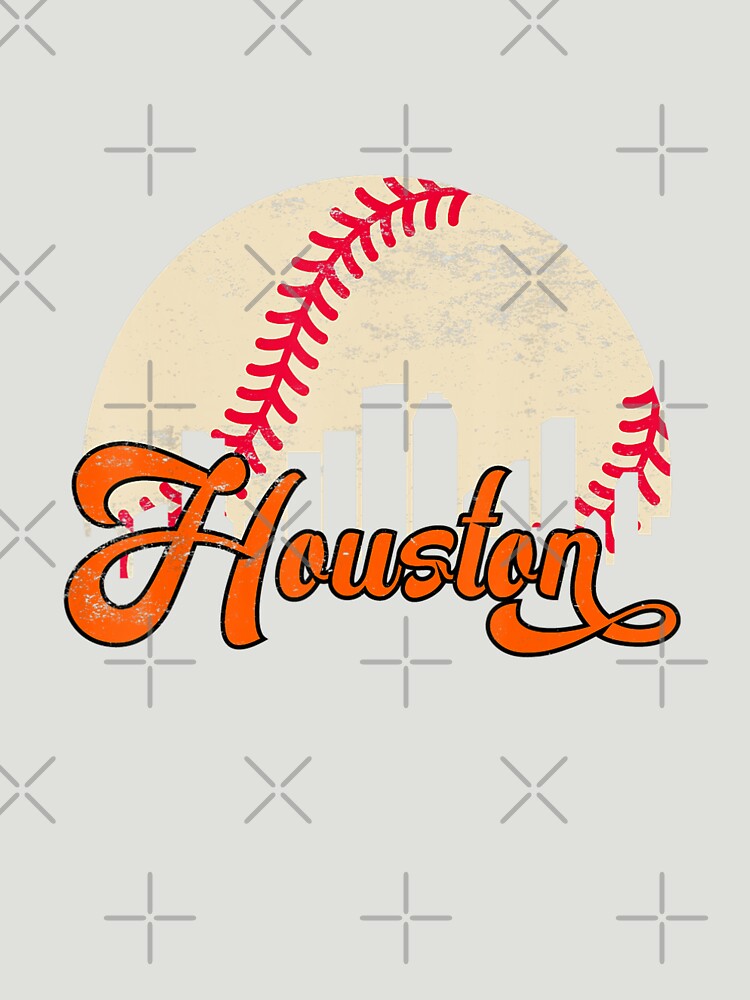 Hong Lien Vintage Houston Texas Skyline Baseball T-Shirt