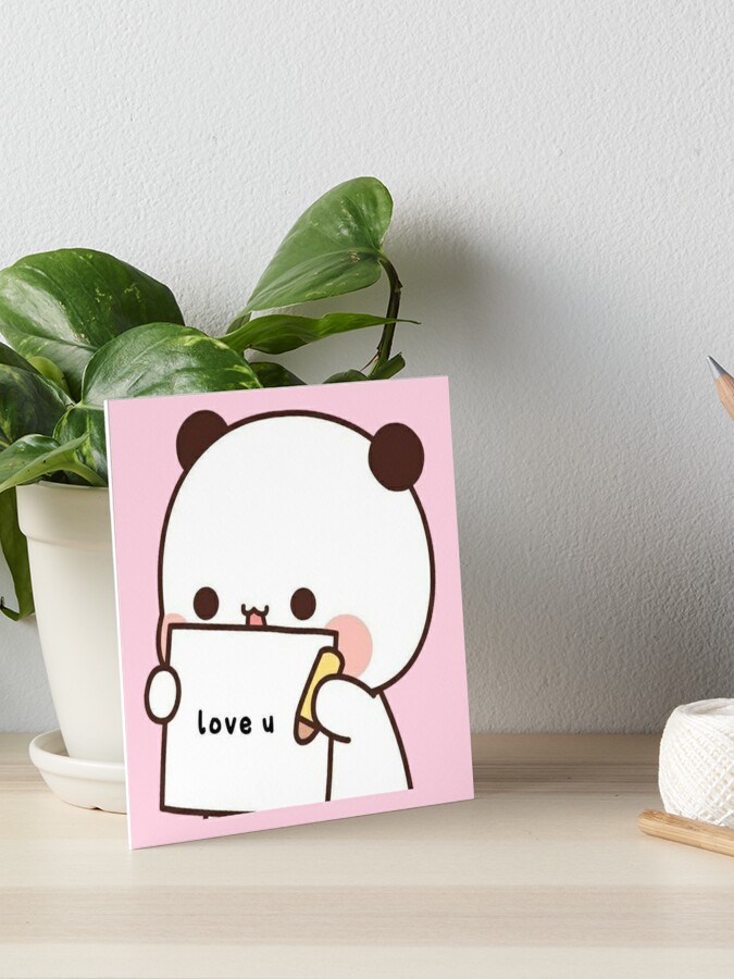 I Love You Dudu Cute Bubu, Bear and Panda Bubu and Dudu couple | Art Board  Print