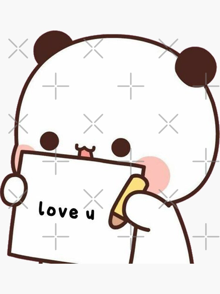 I Love You Dudu Cute Bubu, Bear and Panda Bubu and Dudu couple | Sticker