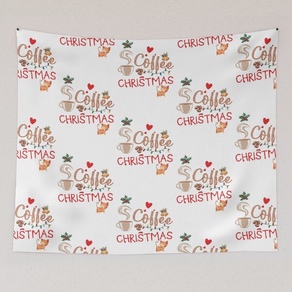 Artikelvorschau, Ich liebe Kaffee-Weihnachten und Katzen-lustiges süßes Kätzchen-Liebhaber-Weihnachten entworfen und verkauft von wardruth15.