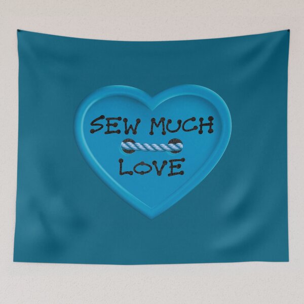 Item preview, Sew Much Love...(Aqua on Dark Aqua) designed and sold by PawsitiveMum.