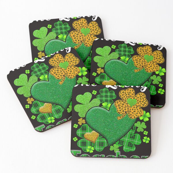 Item preview, St Patricks Day Shamrock Leopard Buffalo Plaid Green Teacher designed and sold by BrandyBare.