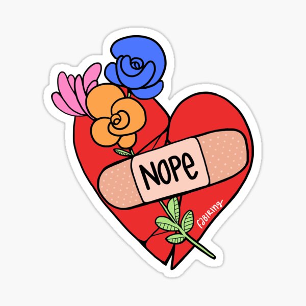 Mi corazón dice Nope Pegatina