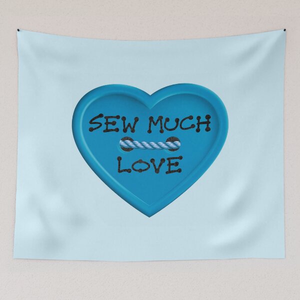 Item preview, Sew Much Love...(Aqua on Lt. Aqua) designed and sold by PawsitiveMum.