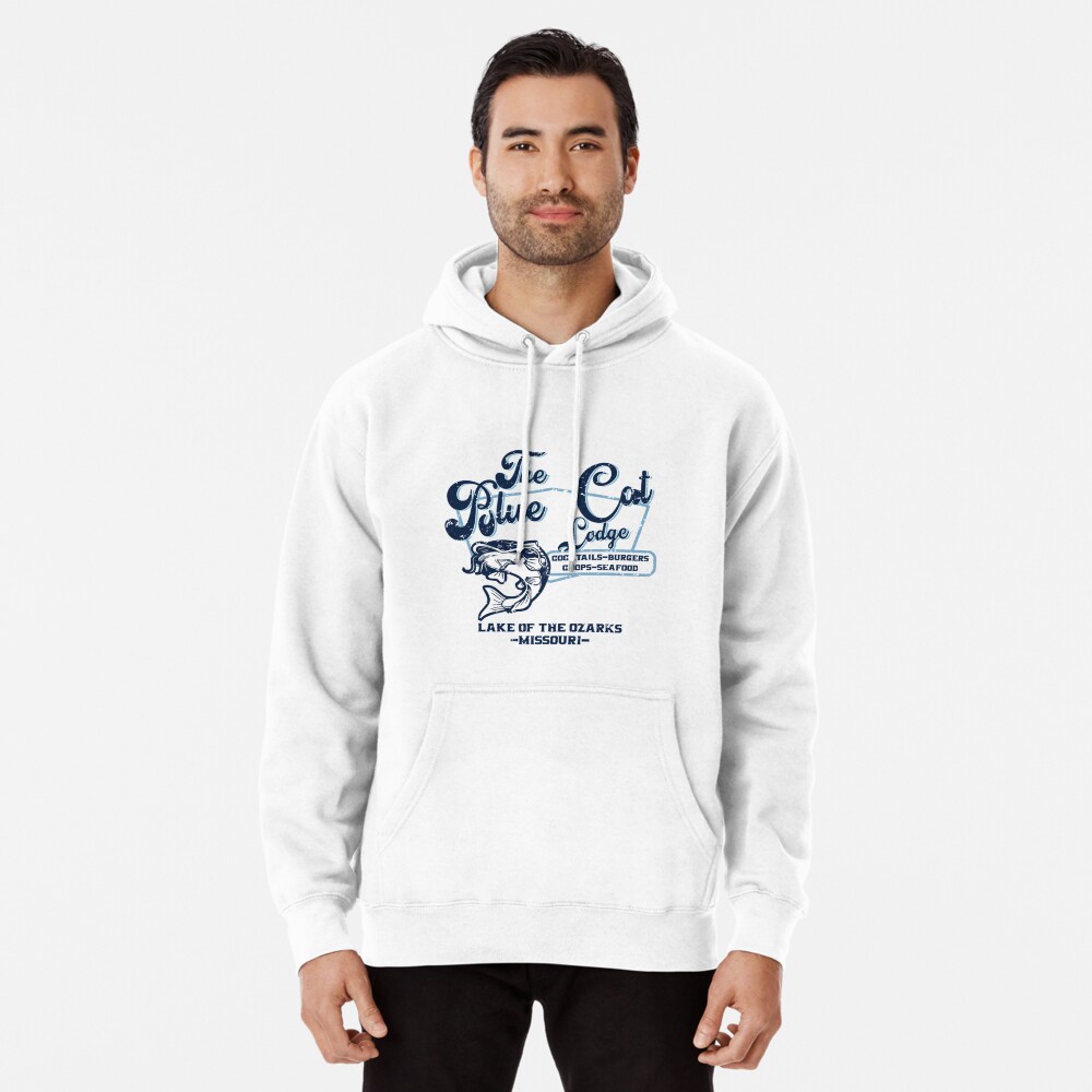 Ozark Blue Cat Lodge Sign Pullover Hoodie