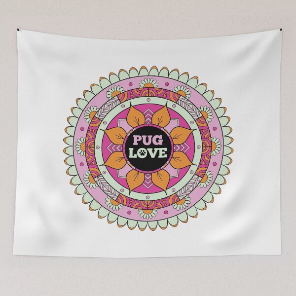 Item preview, Pug Love Flower designed and sold by momofdoggos.