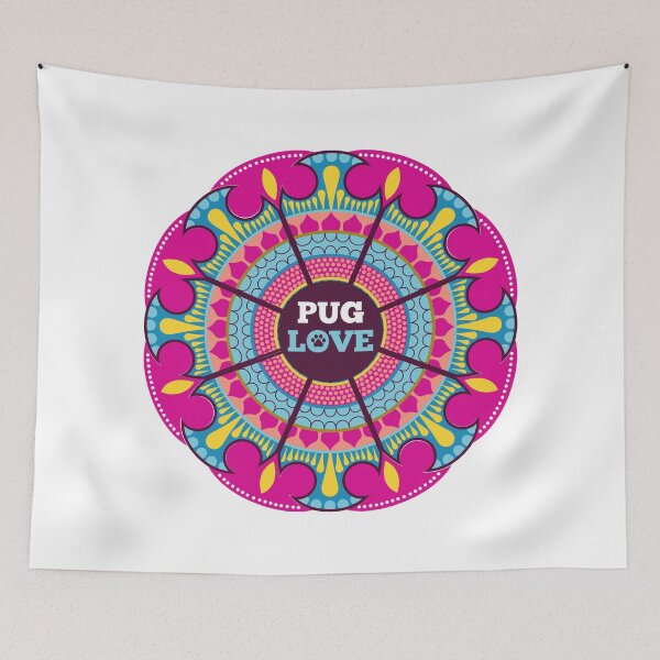 Item preview, Pug Love Flower designed and sold by momofdoggos.