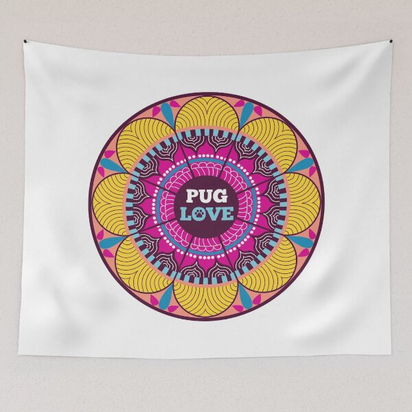 Item preview, Pug Love Flower designed and sold by momofdoggos.