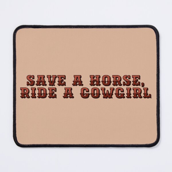 Item preview, save a horse, ride a cowgirl (red/brown) | wlw/lesbian/sapphic quote designed and sold by babezoi.