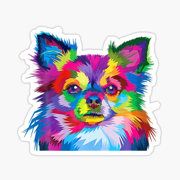 Cute Chihuahua Lisa Frank Style Sticker Sticker for Sale by  SoulShineSupply