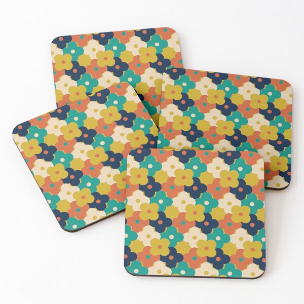 Item preview, Blomma, Mid Century Flower Pattern in Retro Color Style designed and sold by BesanoStyle.