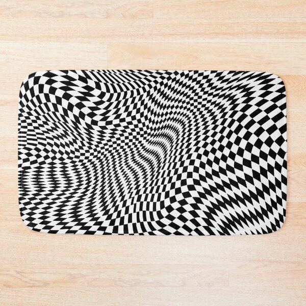 Item preview, Black and White Warped Checkers designed and sold by PrettyPixel0.