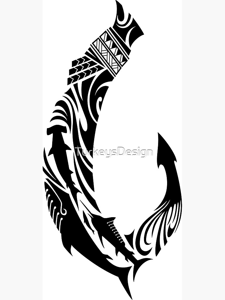 Tribal Fish Hook Poster for Sale by TurkeysDesign