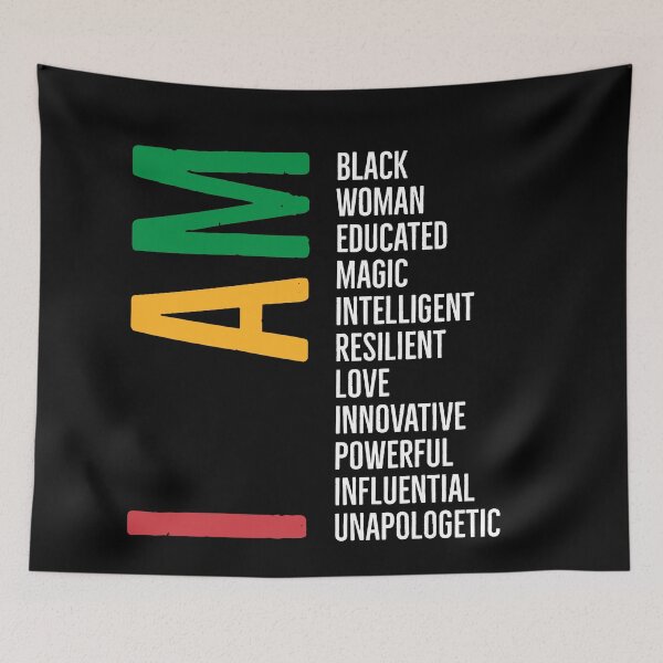 Item preview, I am Black woman educated magic intelligent resilient love innovative powerful influential unapologetic black history month designed and sold by Tarun Bisht.