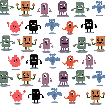 Artwork thumbnail, Monster Collection Pattern by PSteinDesign