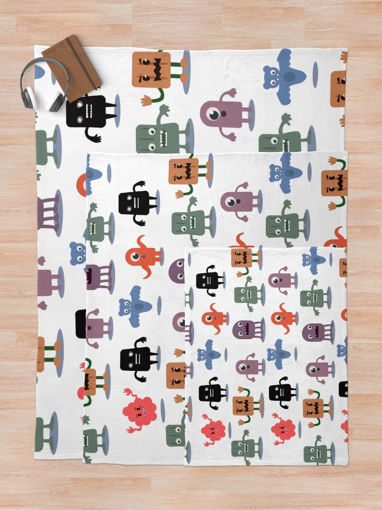 Thumbnail 5 of 6, Throw Blanket, Monster Collection Pattern designed and sold by PSteinDesign.
