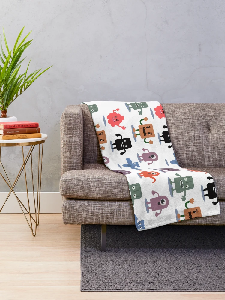 Thumbnail 2 of 6, Throw Blanket, Monster Collection Pattern designed and sold by PSteinDesign.