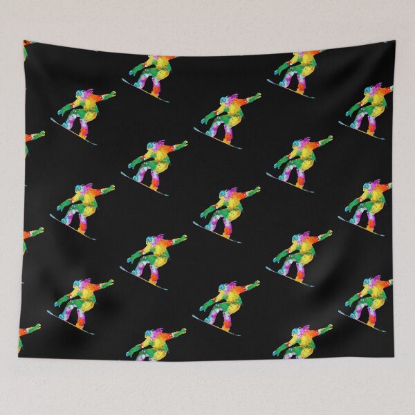 Item preview, Colorful Watercolor Snowboarding designed and sold by MobertsonArt.