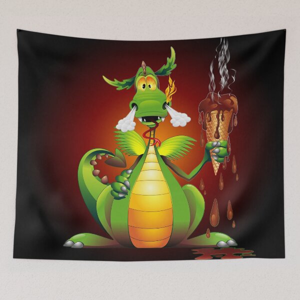 Item preview, Fun Dragon Cartoon with melted Ice Cream designed and sold by BluedarkArt.