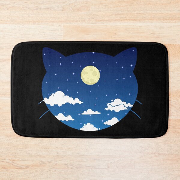 Item preview, Cat-Shaped Dark Blue Night Sky designed and sold by quinellie.