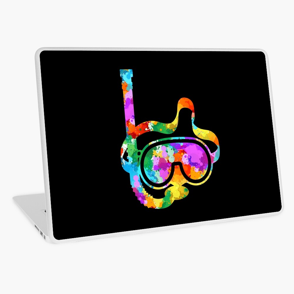 Watercolor colorful bright Diving  Laptop Skin MAQ75LFV