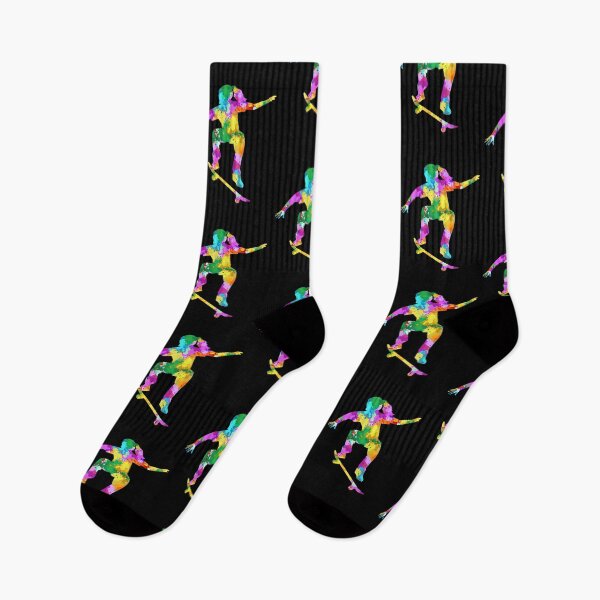 Item preview, Watercolor colorful bright Skateboarding designed and sold by VickyCloset.