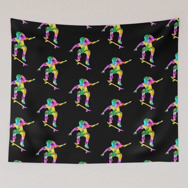Item preview, Watercolor colorful bright Skateboarding designed and sold by VickyCloset.