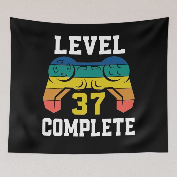 Item preview, Level 37 Complete, Retro Video Gamer 37th Birthday designed and sold by Fabvity.