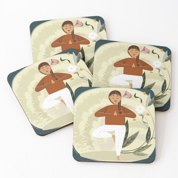 Item preview, Namaste Yoga. Illustration, young girl channels her energy with nature. designed and sold by Julio2701.