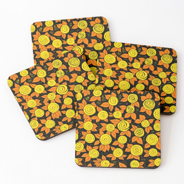 Artikelvorschau, beige schwarze und orange abstrakte Blumenkunst entworfen und verkauft von GREENOART.