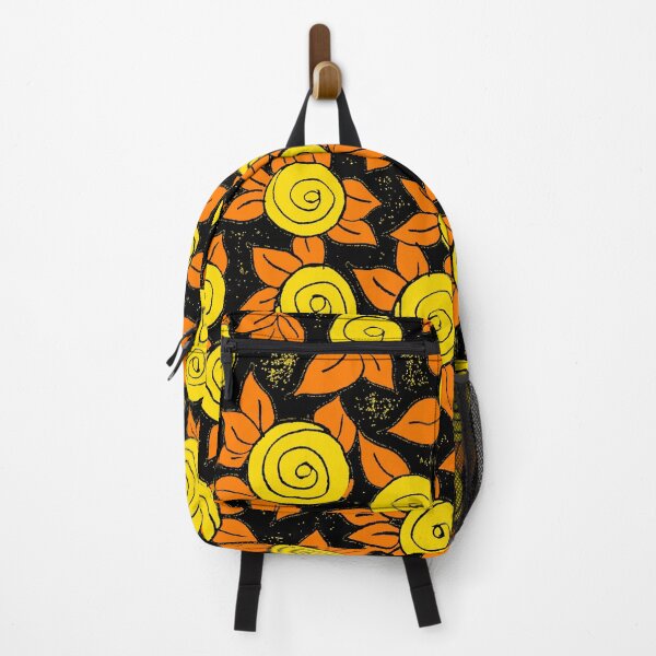 Item preview, beige black and orange abstract flower art designed and sold by GREENOART.