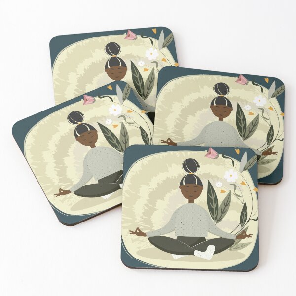 Item preview, Namaste Yoga. Illustration, young girl channels her energy outdoors. designed and sold by Julio2701.
