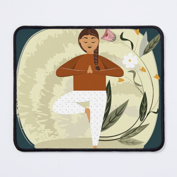 Item preview, Namaste Yoga. Illustration, young girl channels her energy with nature. designed and sold by Julio2701.