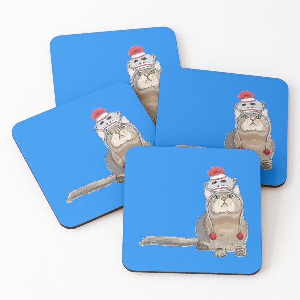 Item preview, Sock monkey hat cat Sticker designed and sold by BlancaDelao.
