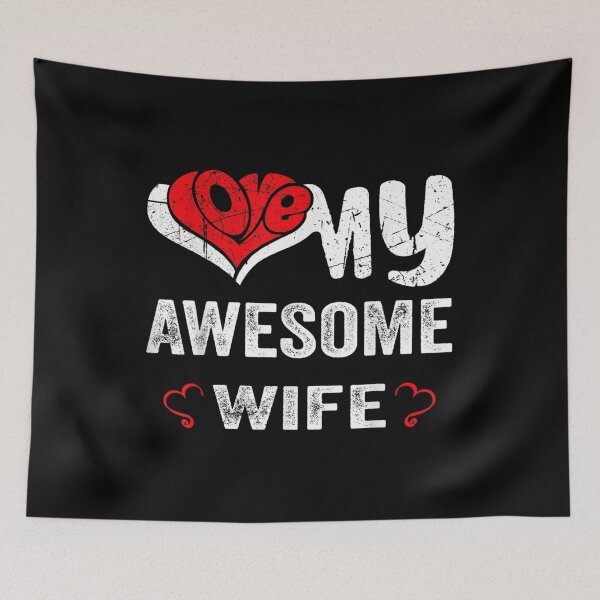 Item preview, Valentine Red Heart With Love I Love My Wife Awesome Wife  designed and sold by bessiey23.