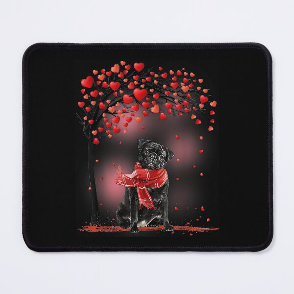 Item preview, Black Pug Dog Valentine Heart Tree  designed and sold by bessiey23.