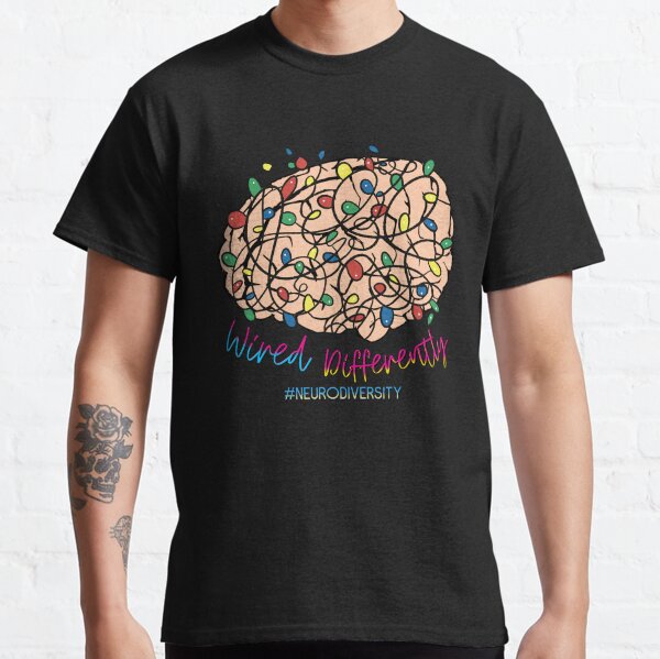 Wired Differently - Neurodiversity / Neurodivergence / Inclusiveness Multi Color Brain Classic T-Shirt