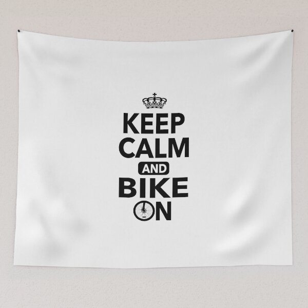 Item preview, Keep Calm And Bike On Funny Quotes designed and sold by JooArtPrints  ★★★★★.