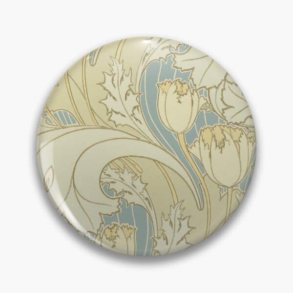 Item preview, Tulip with sky blue and plants pattern designed and sold by Kietzthetic.