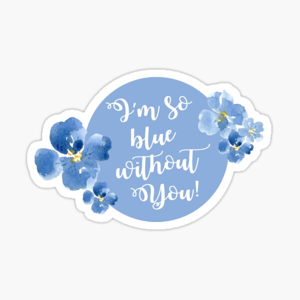 Sticker Petites Fleurs Bleues Joyeux Anniversaire Par Apricotblossom Redbubble