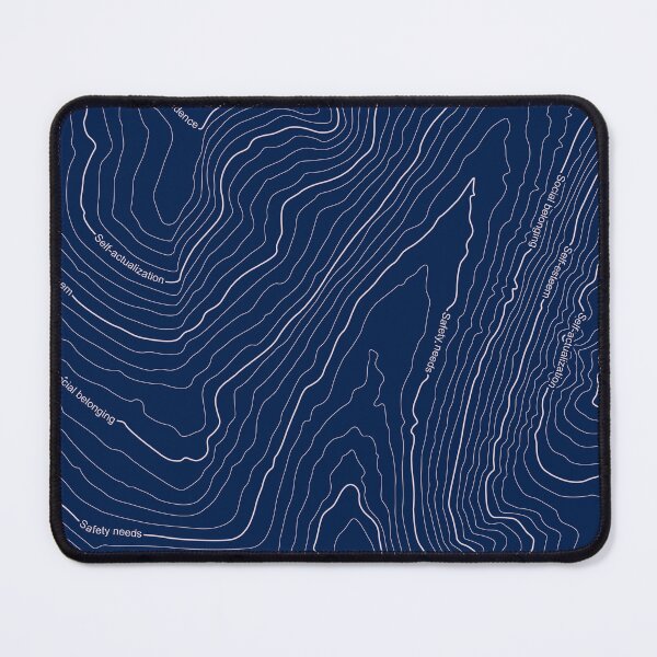 Item preview, WE PERCEIVE | PSYCHOLOGY THINGS s - Maslow's HIERARCHY of NEEDS on Topography - Dark Blue designed and sold by Luis Wong | We Perceive.