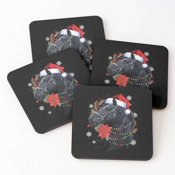 Item preview, Black Horse Side View Flowers Christmas Santa Hat designed and sold by Barnissim.