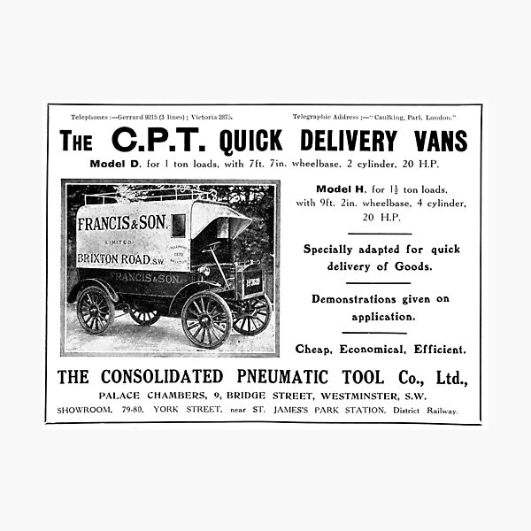 Item preview, Vintage advert for CPT delivery van designed and sold by Random Railways.