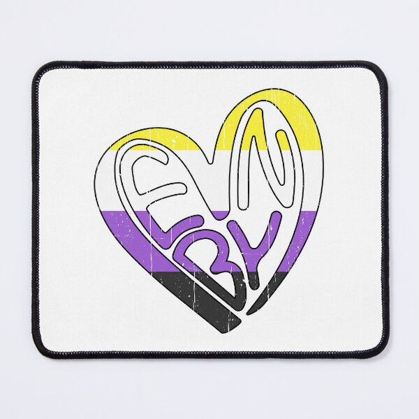 Item preview, ENBY Heart in the colors of the non-binary flag designed and sold by Happy Puppy Print On Demand.