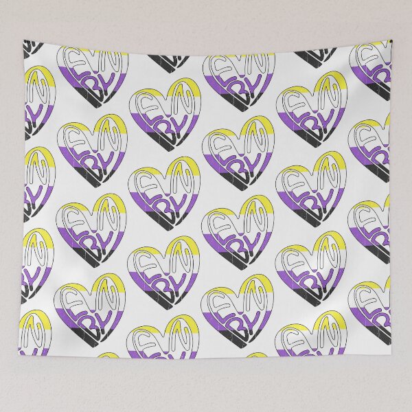 Item preview, ENBY Heart in the colors of the non-binary flag designed and sold by Happy Puppy Print On Demand.