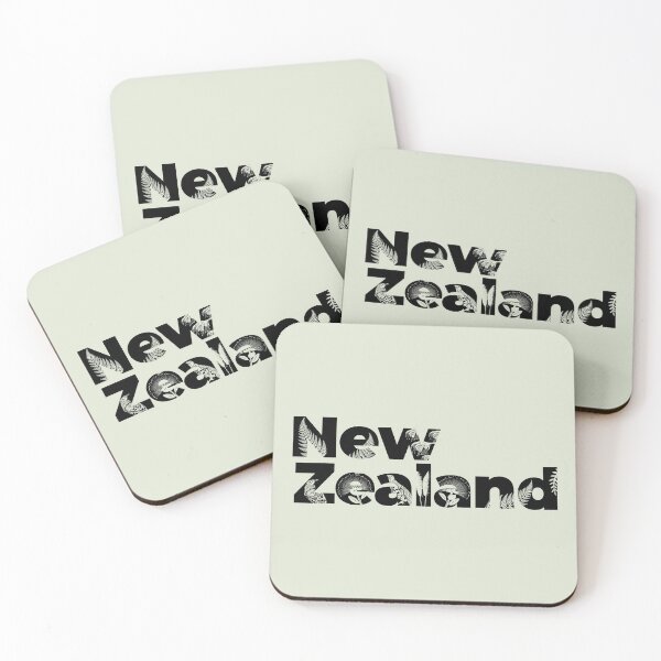 Item preview, New Zealand inset with native flora designed and sold by Kiwidom.